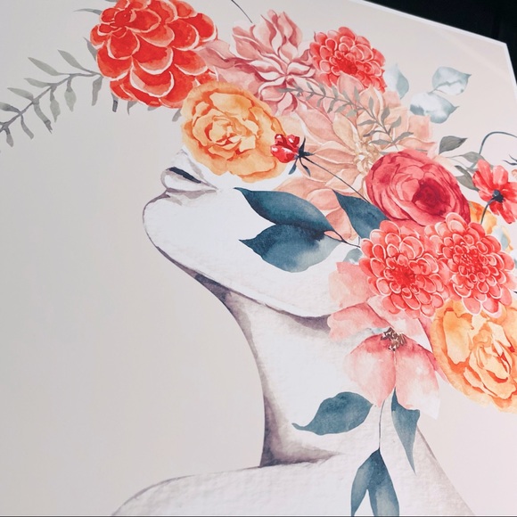 Abstract Floral Woman Wall Art Print Unframed - Picture 15 of 17